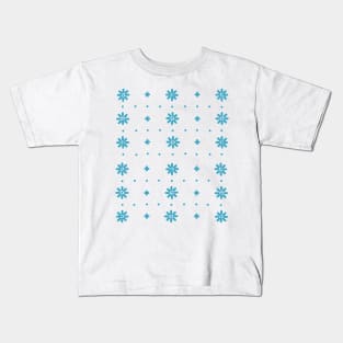 Christmas snowflake with blue stitches on light blue background Kids T-Shirt